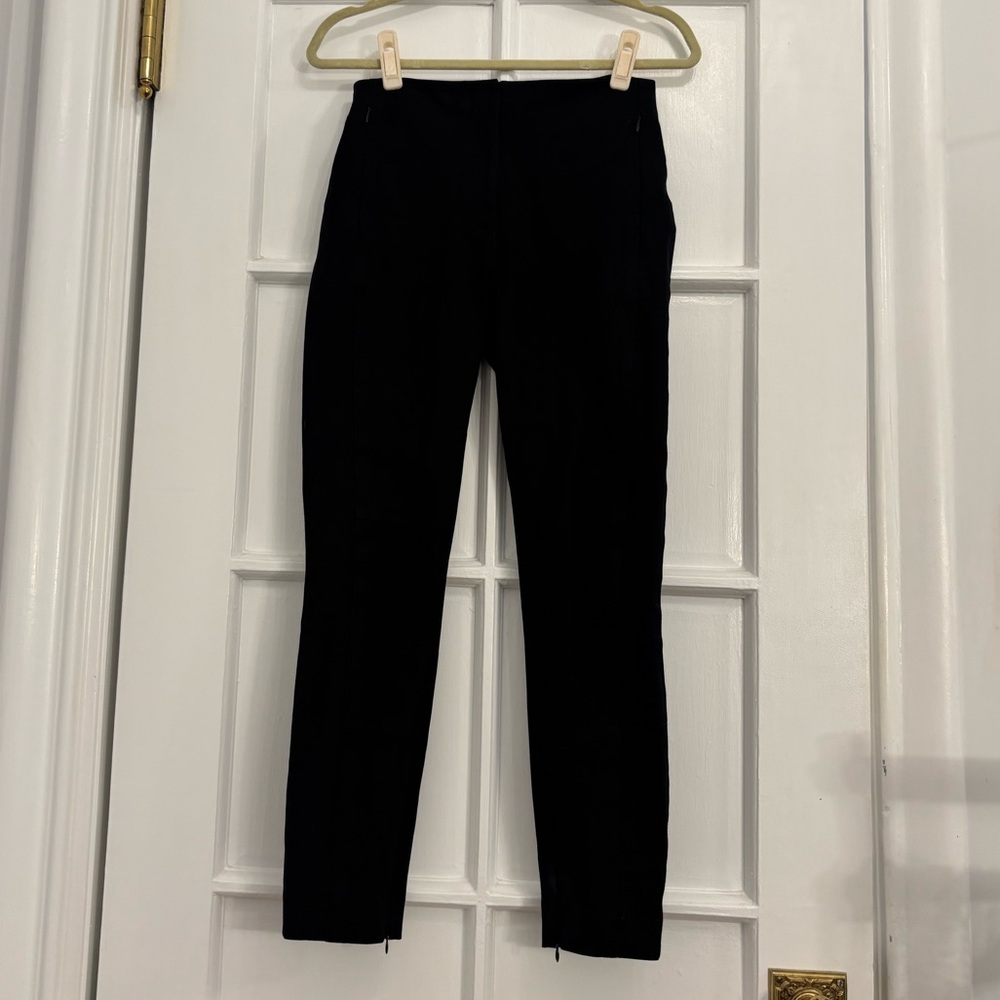 Club Monaco Black Stretch Cotton Cigarette Trousers